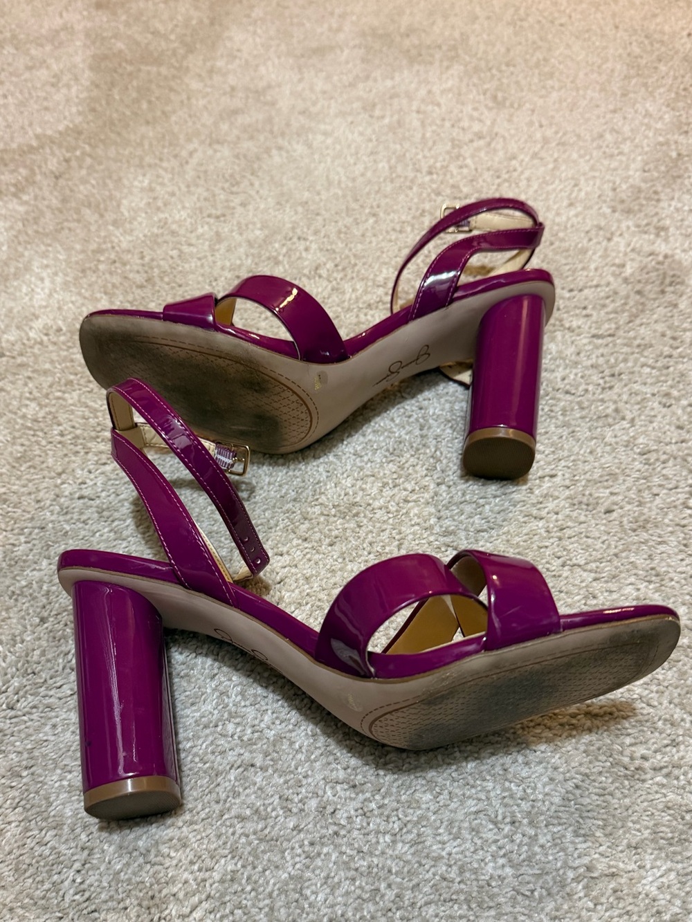 Jessica Simpson Plum Patent Strappy High Heel Sandals - Picture 4 of 4